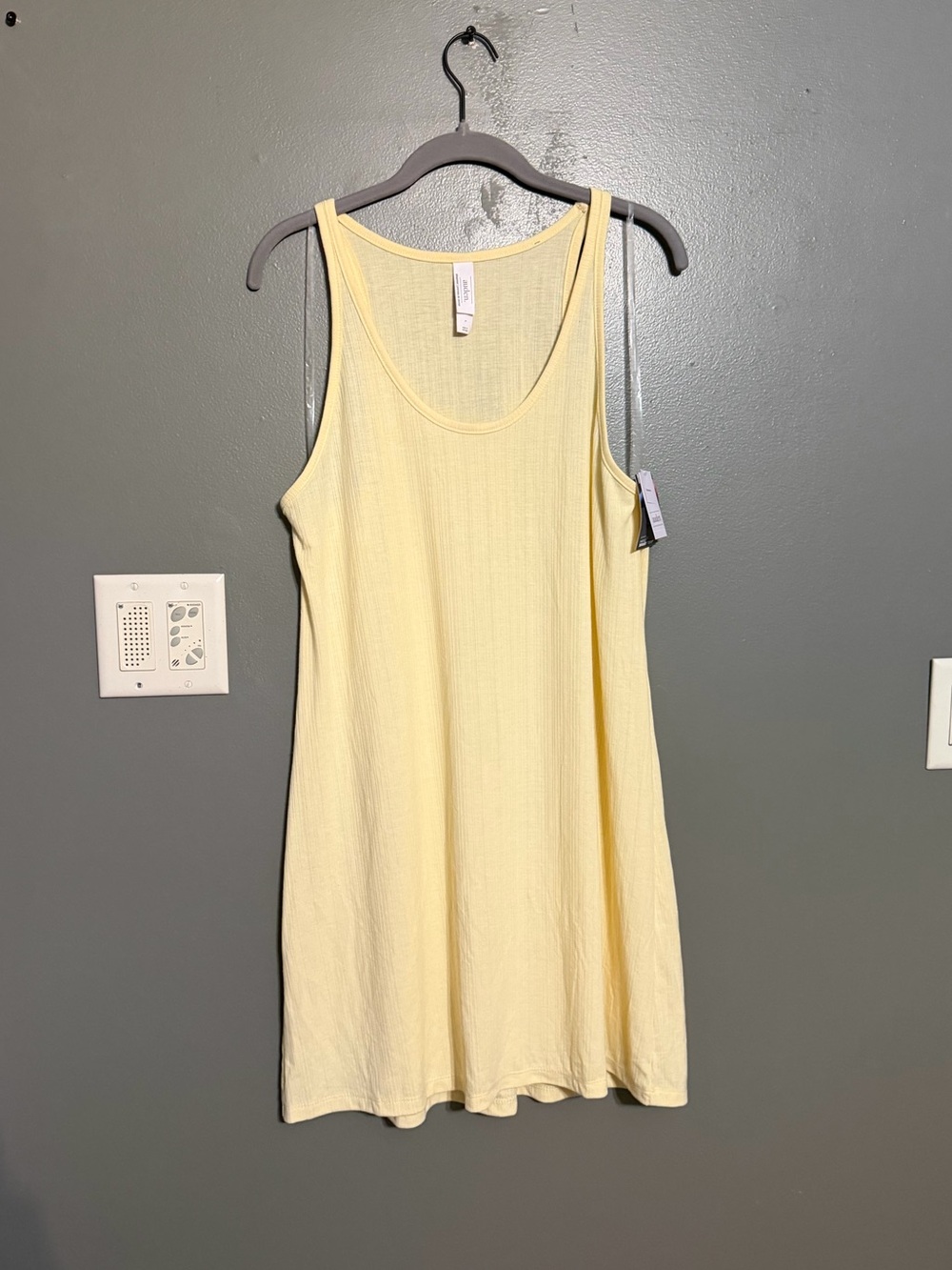 NWT Auden Cooling Ribbed Jersey Tank Sleep Dress Yellow L